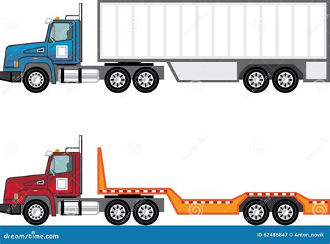 Truck Semi And Flatbed Stock Vector - Image: 62486847