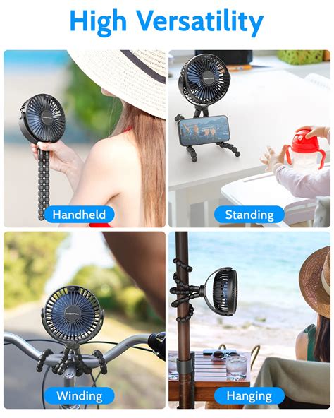 Sweetfull Portable Stroller Fan Led Display 6000mah Battery Operated