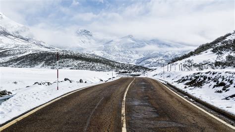 Road with snow HD wallpaper | Wallpaper Flare