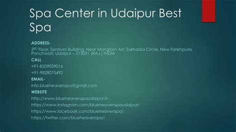 Ppt Spa Center In Udaipur Best Spa Powerpoint Presentation Free