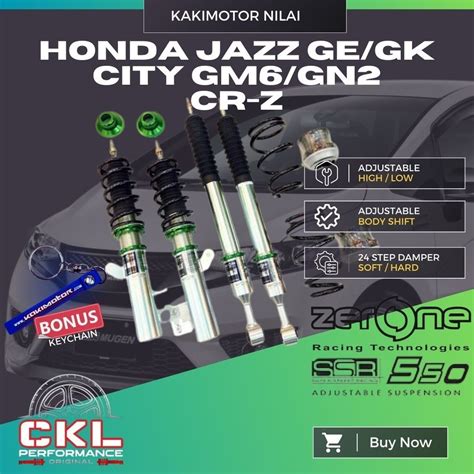 Honda Jazz Gk City Gm Zerone Ssr Hi Lo Soft Hard Adjustable