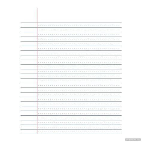 Printable Wide Ruled Paper Gridgit