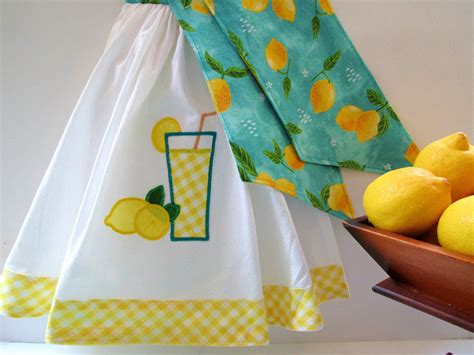 Lemonade Flour Sack Tie On Hanging Dish Kitchen Towel Lemon Kitchen