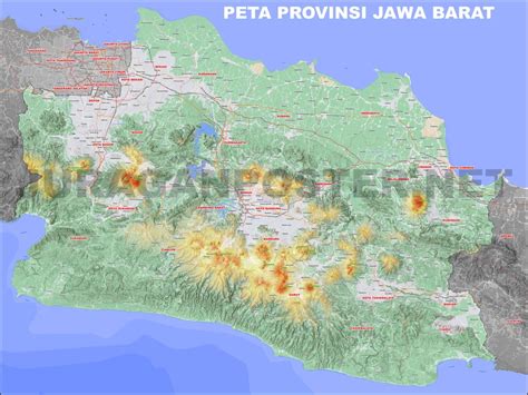 peta provinsi jawa barat lengkap  nama kota  kecamatan