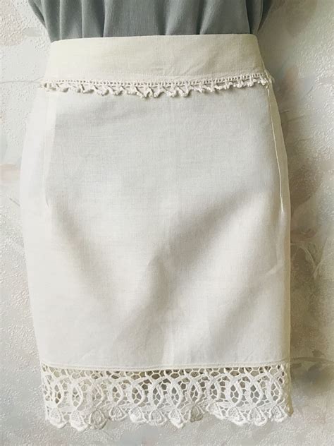 Vintage Milk Linen Apron With Needle Lace Festival Apron Etsy Linen