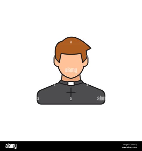 Catholic Priest Vector Icon Pastor Wearing Priestly Robes Stock Vector