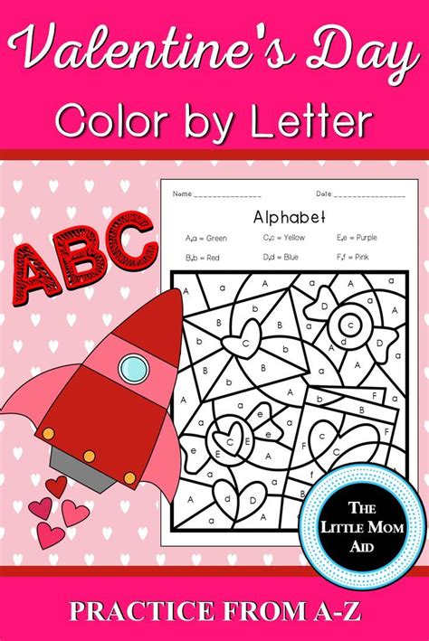 Valentine's Day Color by Letter - Alphabet Coloring Pages - Letter ...