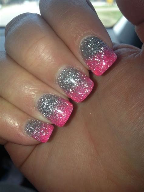 Pink And White Glitter Nails / If pink, black, and yellow are the hot ...