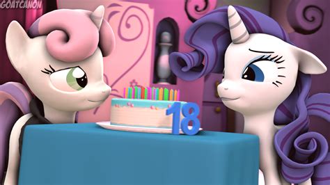 1682463 Safe Artist Goatcanon Rarity Sweetie Belle 3d Birthday Birthday Cake Cake