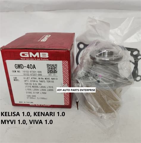 Gmb Water Pump For Perodua Kelisa Kenari Myvi Viva Gwd