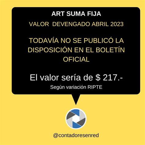 Contadores En Red On Twitter ART Suma Fija Abril 2023 Https T Co