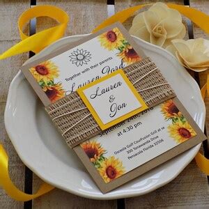 Sunflower Wedding Invitation Suite, Rustic Sunflower Wedding Invitation ...