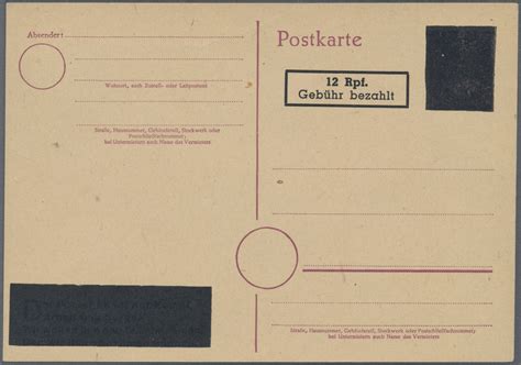 Stamp Auction Alliierte Besetzung Ganzsachen Aufbrauch