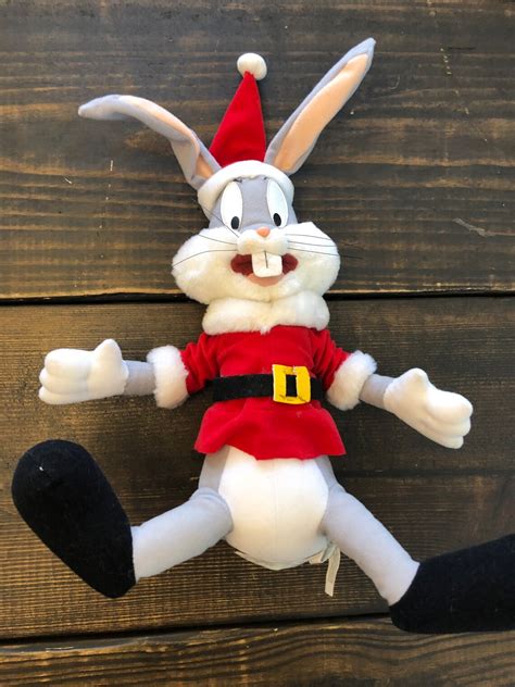 Looney Tunes Bugs Bunny Christmas Plush Santa Plush Stuffed Etsy