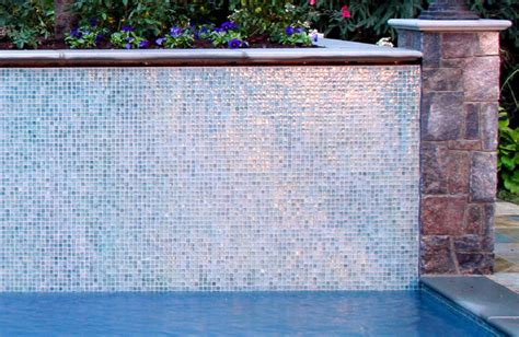 NJ Swimming Pool Glass Tile Water Wall Design - Contemporary - Pool ...