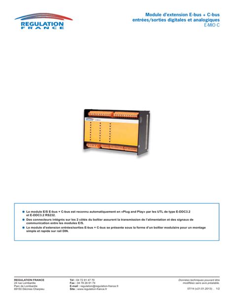 Module d extension E bus C bus entrées sorties digitales et