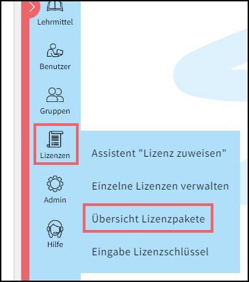 Bersicht Lizenzpakete Lmvz Support