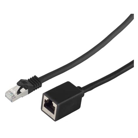 Cable Alargador De Red Cat Rj Macho Hembra S Ftp Pimf Mhz Negro