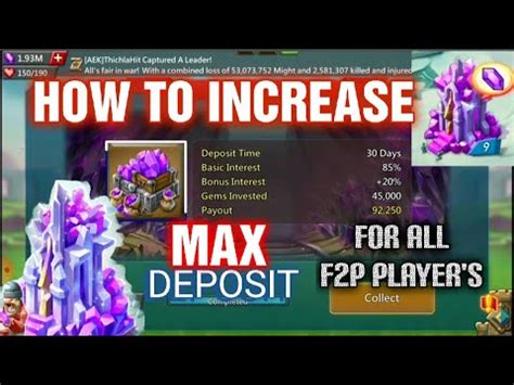 Lords Mobile INCREASE GEMS DEPOSIT IN TREASURE TROVE MAXIMUM 45K IS