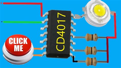 Amazing Useful Electronic Project Using Cd4017 Decade Counter Ic Level Control With Button