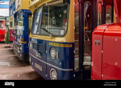 Vintage Buses On Display At The Transport Museum In Wythall