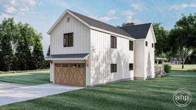 Story Narrow Modern Farmhouse Plan Birch Hollow