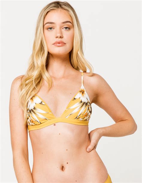 Rip Curl Island Time Triangle Bikini Top Yellow Combo Tillys