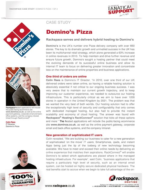 Fillable Online Dominos Pizza Rackspace Fax Email Print Pdffiller