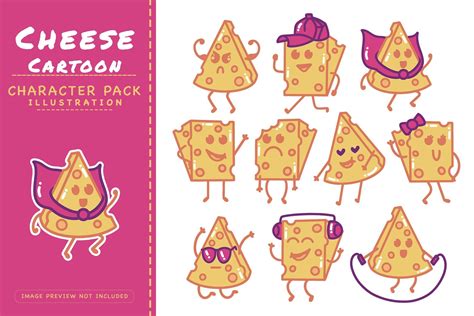 Cheese Cartoon - Character Pack Graphic by STR Graphs · Creative Fabrica