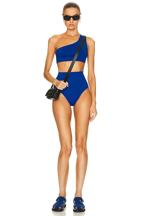 ERES Symbole One Shoulder Bikini Top In Mediterranee FWRD