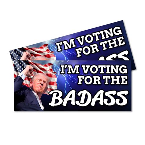 I M Voting For The Badass Trump 2024 Car Decals 2 Pack Removable