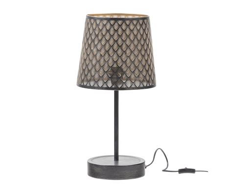 Lampe de table moderne en métal noir et doré KARL