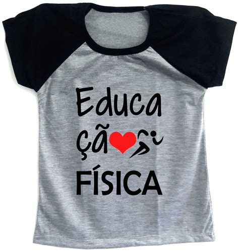 Camiseta Raglan Baby Look Mescla Educação Física Elo7