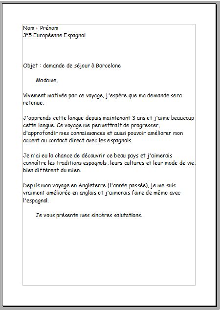 Lettre Pour Etre Dans La Meme Classe En 6eme