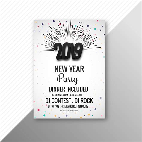 2019 new year party brochure celebration template 268655 Vector Art at ...