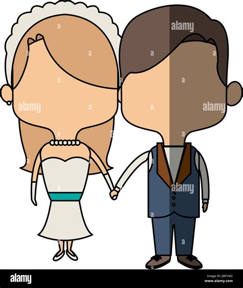 Cute Couple Husband Wife In Wedding Suit Happy Together Stock Vector Image And Art Alamy