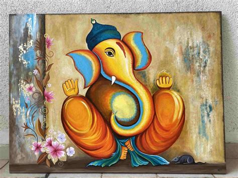 Acrylic Painting on Canvas - Lord Ganesha | imagicArt