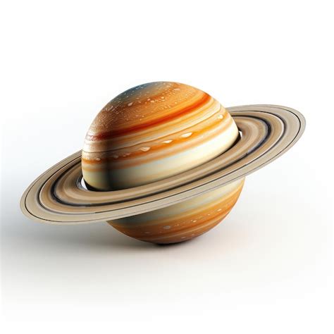 Premium AI Image | 3D planet Saturn on a white background