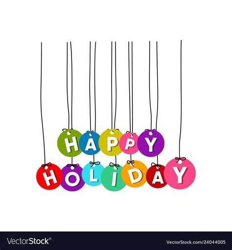 Happy holiday word Royalty Free Vector Image - VectorStock