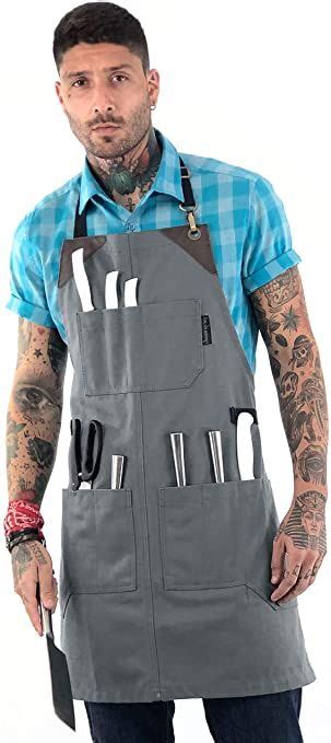 Under Ny Sky Knife Roll Steel Gray Apron Heavy Duty Canvas Leather