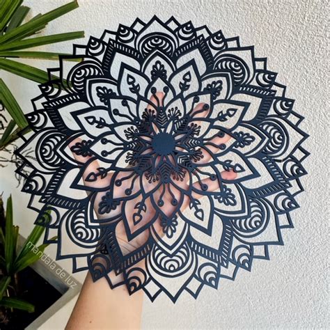 Mandala De Mdf Preto Preta De Parede Ou Porta Cm Modelo B