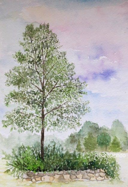 40 Trees Project Árvores De Aquarela Paisagem Em Aquarela Mundo Da Arte