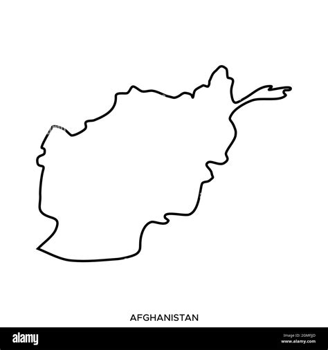 Line map of Afghanistan vector stock illustration design template ...