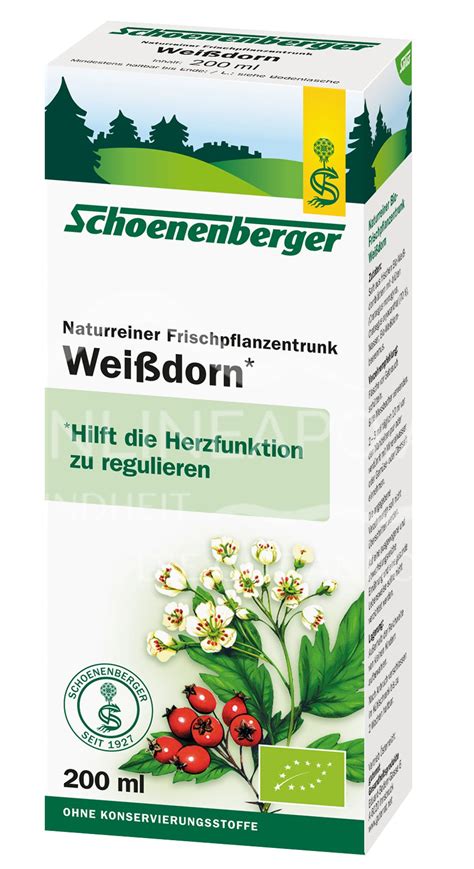 Schoenenberger Weißdorn Naturreiner Frischpflanzentrunk BIO schnell