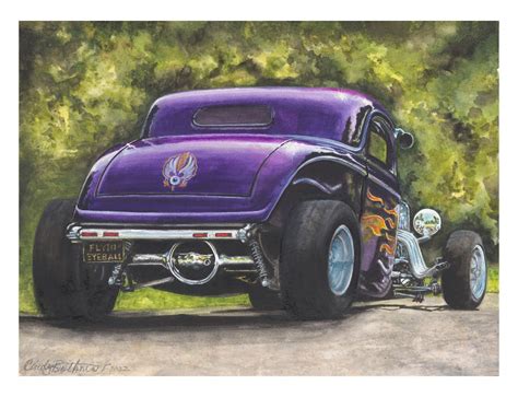 Flying Eyeball 32 Coupe Hot Rod Original Painting Etsy