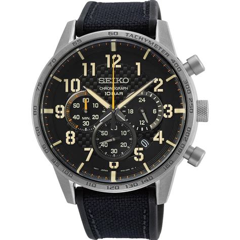 Seiko Men S Neo Sports Chronograph Watch Black