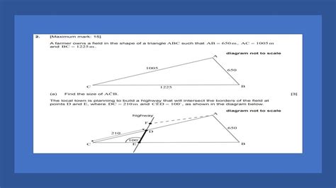 Ai Sl Paper 2 Problem 2 Tz2 May 2021 Cosine Rule Sine Rule Trig