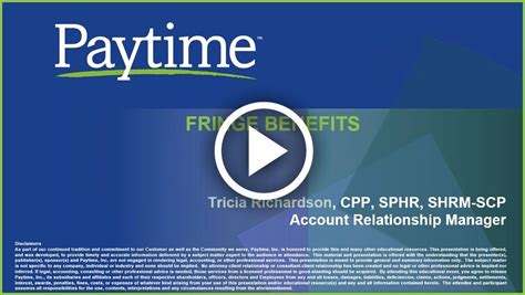 Fringe Benefits Webinar Paytime Payroll