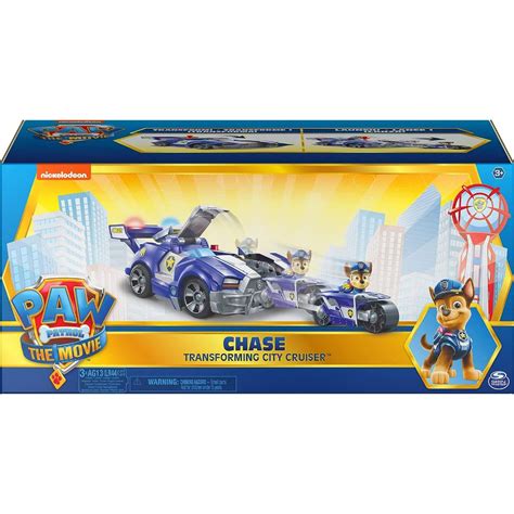 Paw Patrol, Chase 2-in-1 Transforming Movie City Cruiser Toy Car with ...