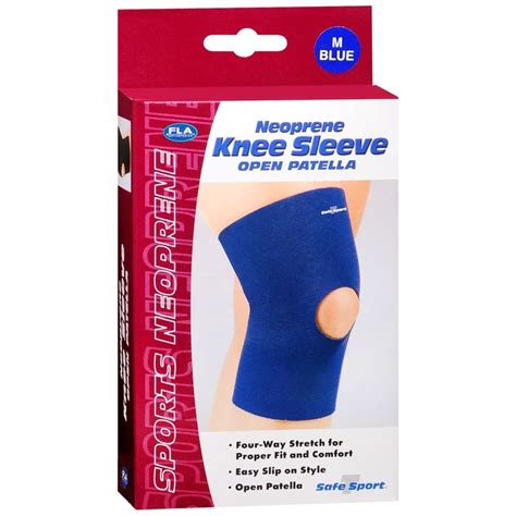 FLA ORTHOPEDICS Safe T Sport Neoprene Knee Sleeve Open Patella 37